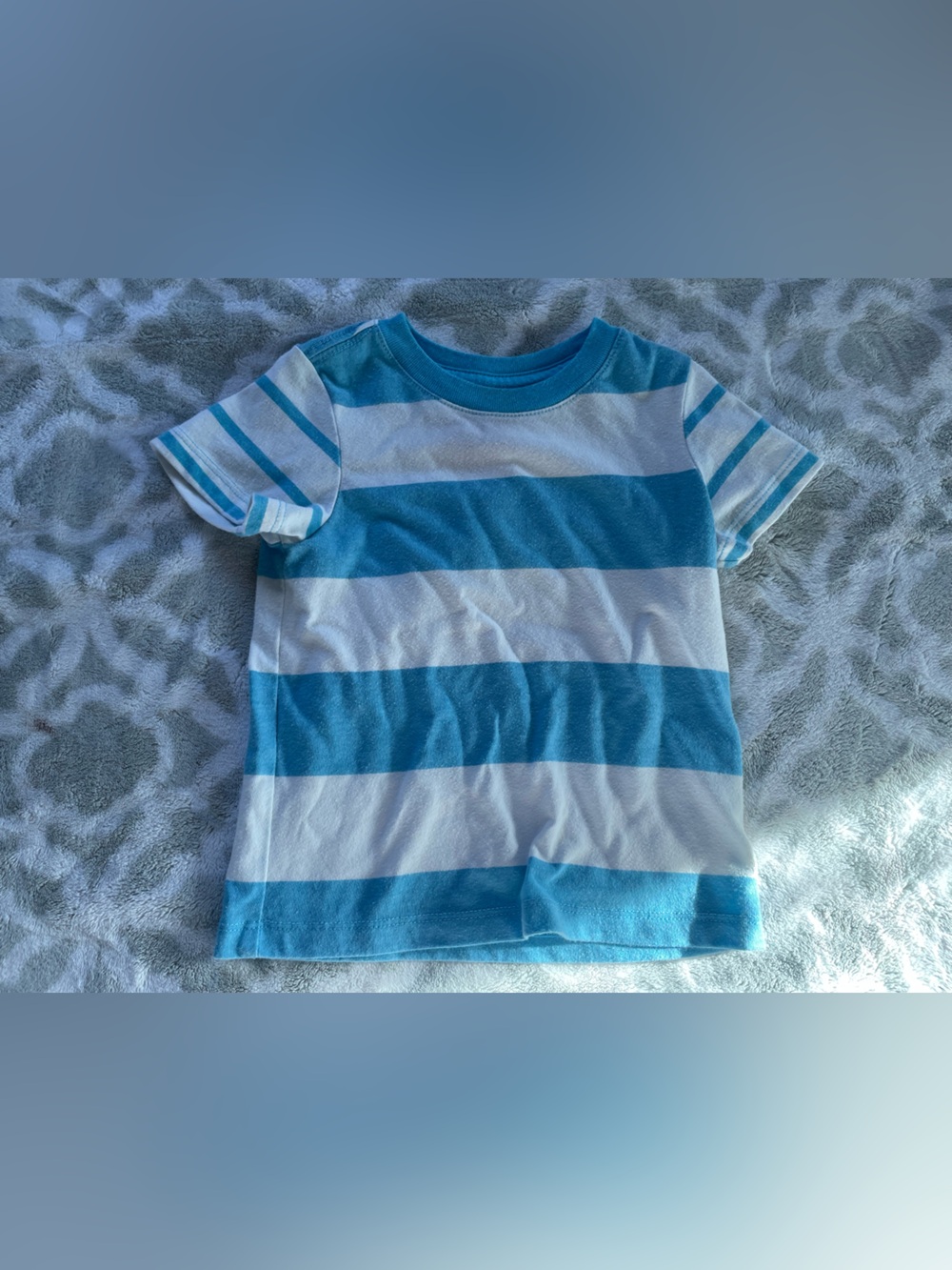 Cat & Jack Blue and White Striped Short Sleeve Tee